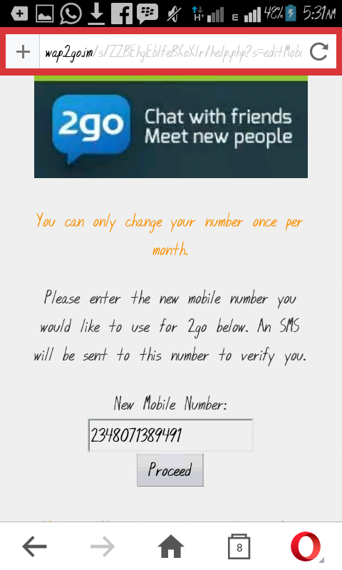 2go password